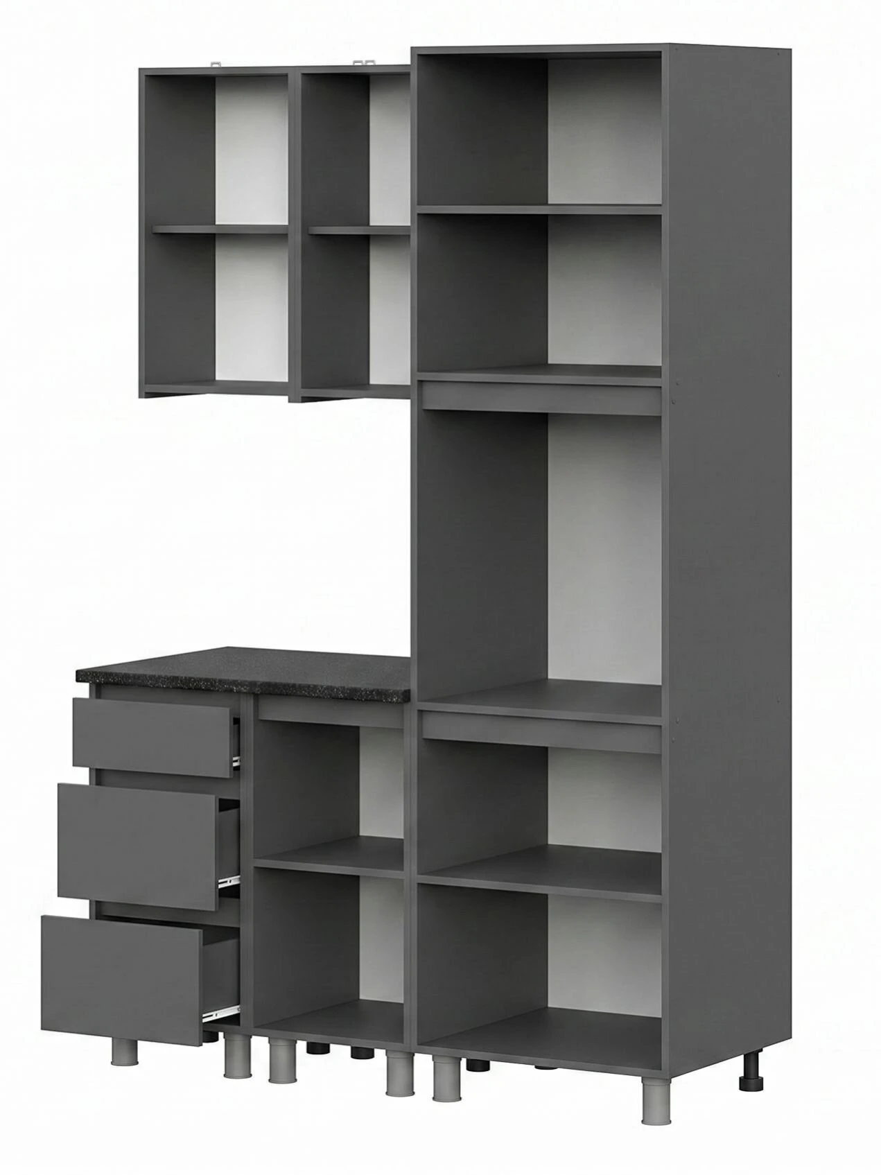 ARNIKA Кухонный гарнитур со столешницей "Довер", 140см, графит